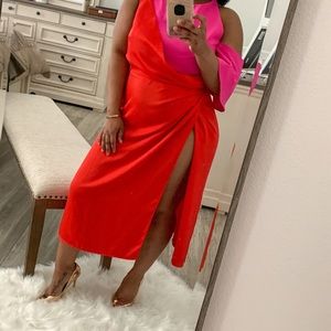 ASOS Color-Block Shift dress with high split